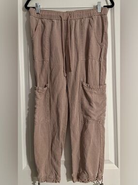 NICOLE MILLER Utility Cargo Joggers in Dusty Mauve - Size Small
